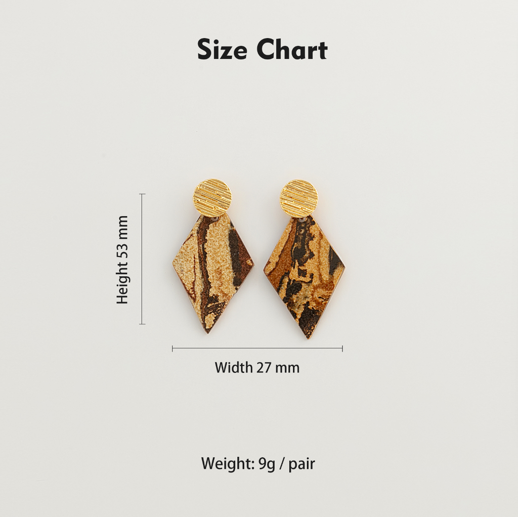 Nerikomi Porcelain Drop Earrings | Diamond Chocolate