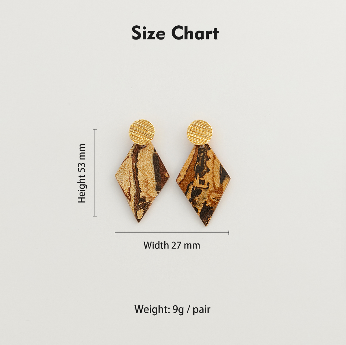 Nerikomi Porcelain Drop Earrings | Diamond Chocolate
