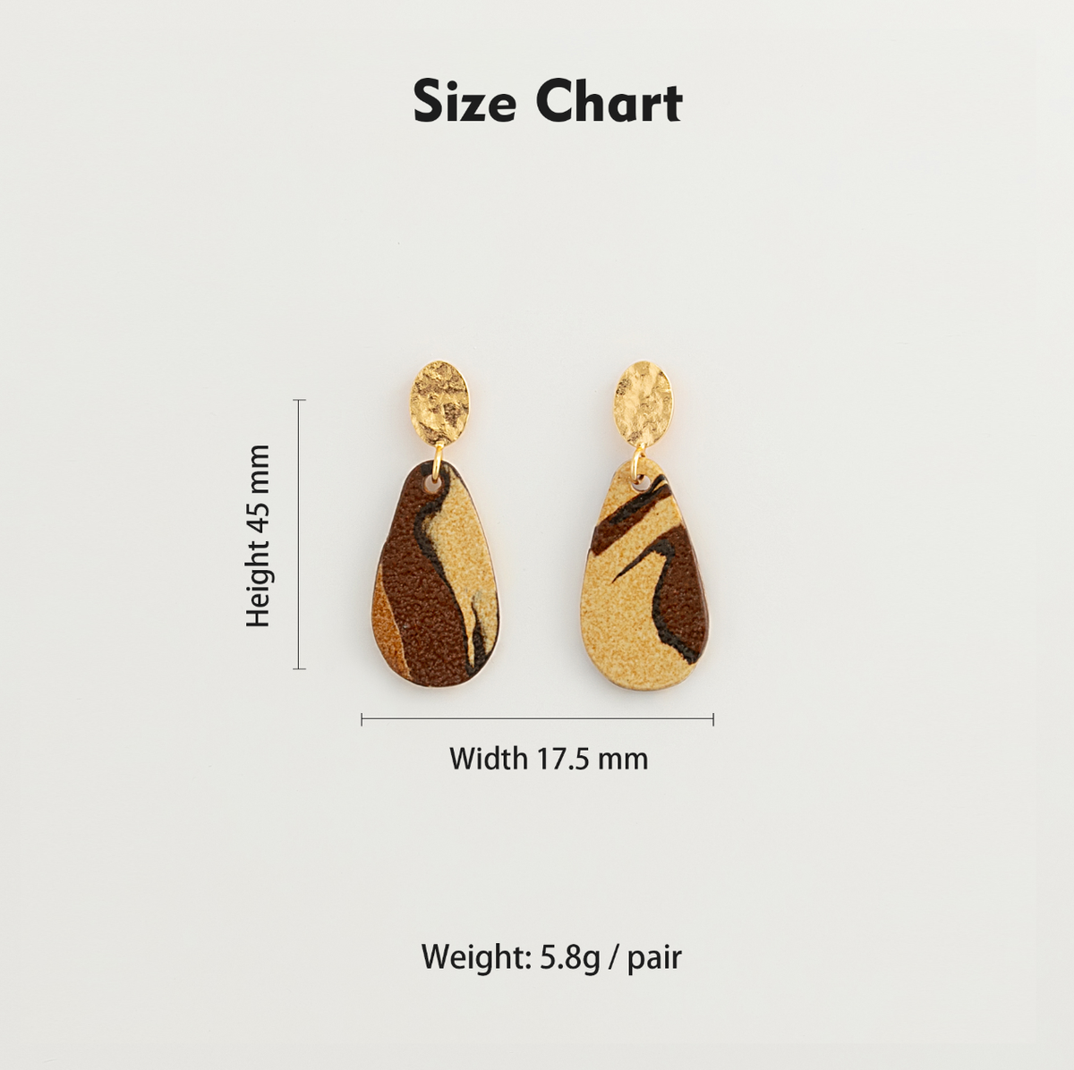 Nerikomi Porcelain Teardrop Drop Earrings | Crocodile Tears
