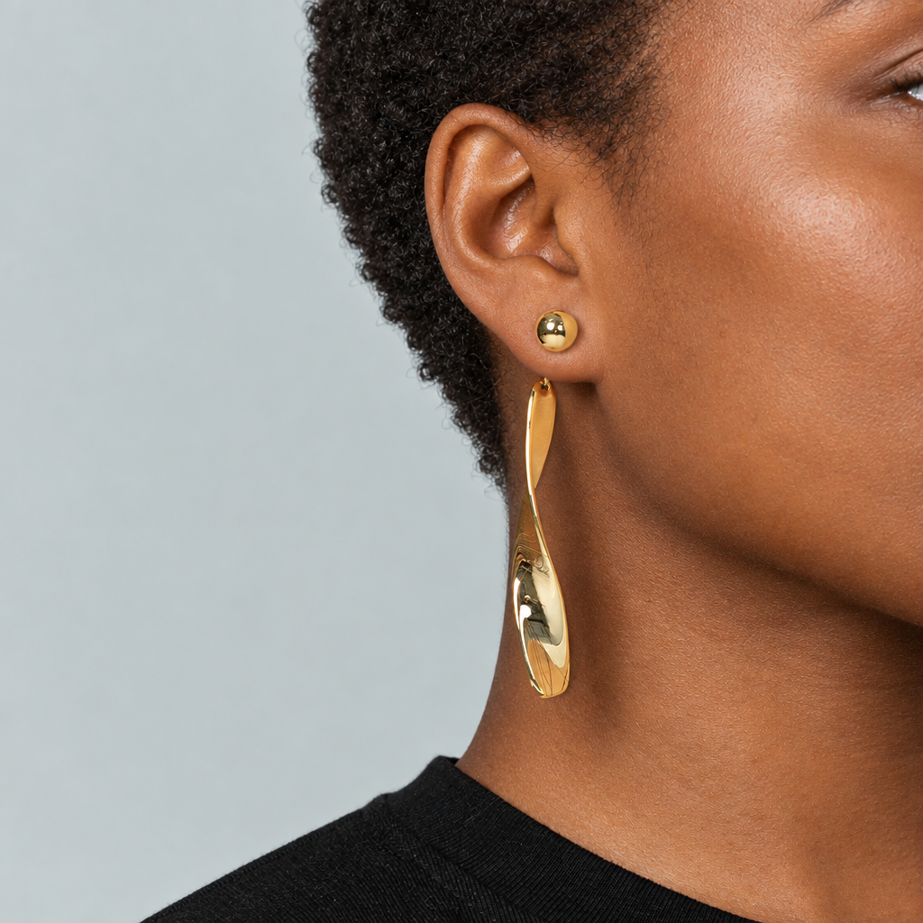 Curated Twisted Ribbon Drop Earrings