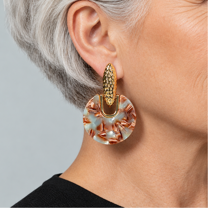 Curated Tortoiseshell Acetate Disc Drop Earrings