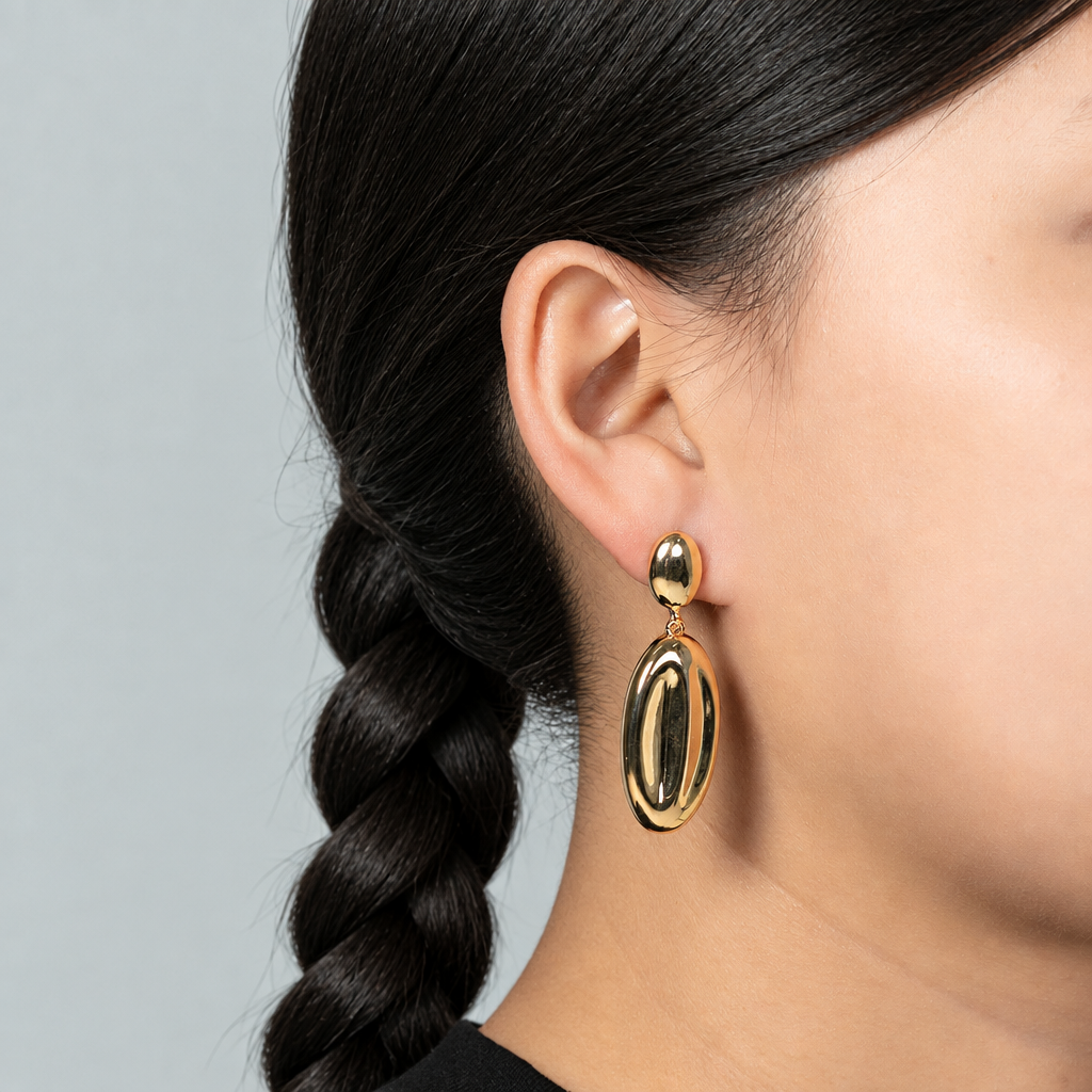 Curated Chunky Oval Drop Earrings