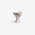 Handcrafted Nerikomi Ceramic Candle - Dark Marbled Pedestal