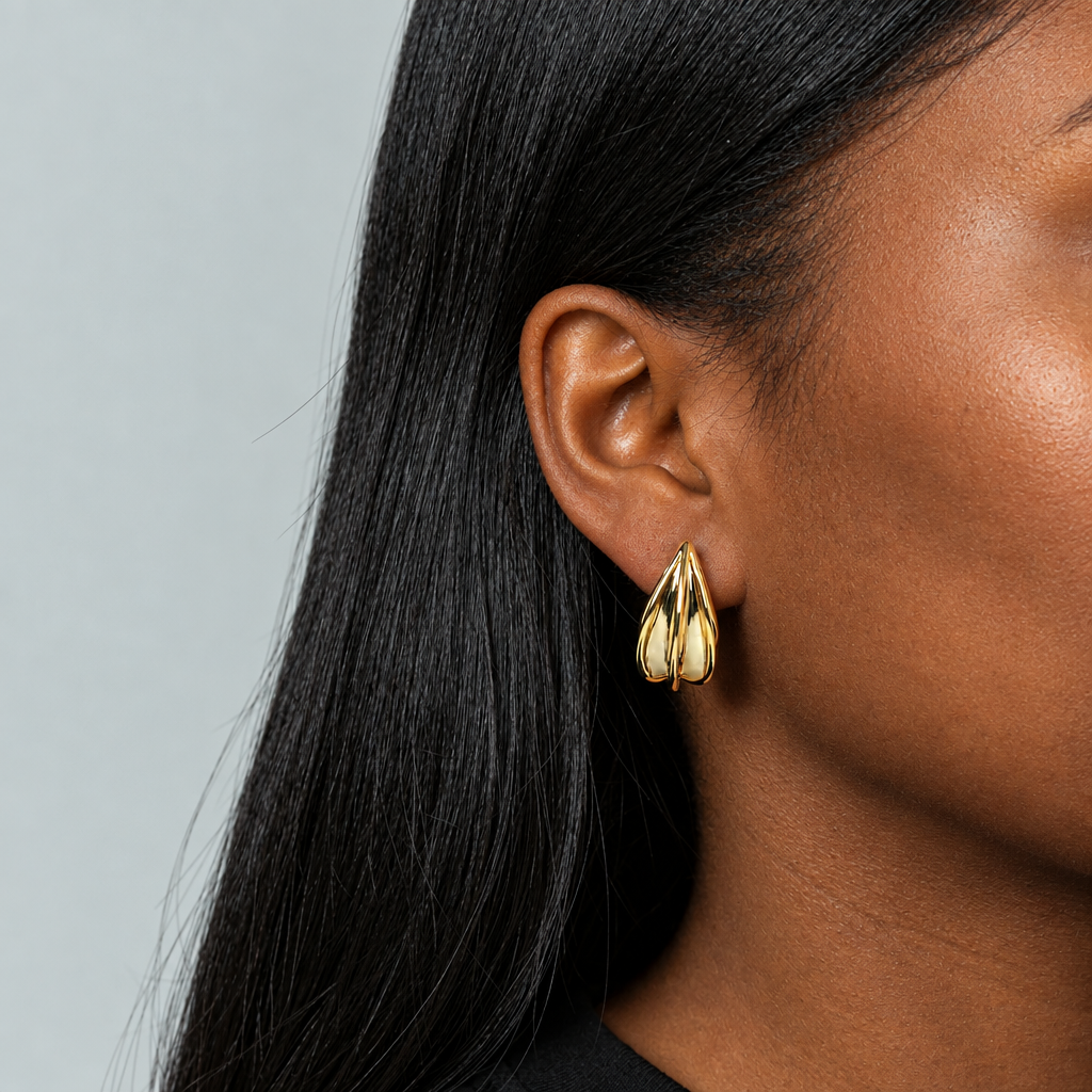 Curated 18K Gold Plated Teardrop Earrings