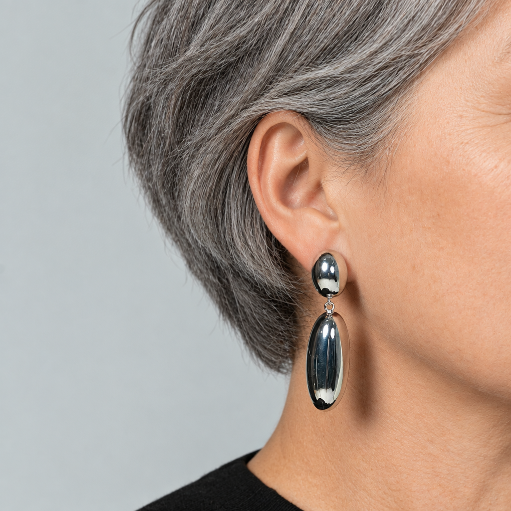 Curated Chunky Oval Drop Earrings