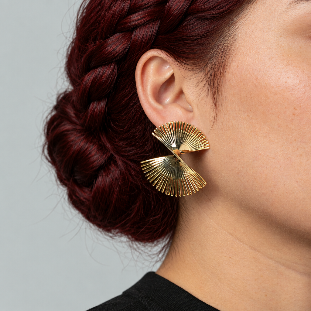 Curated Fanned Bow Stud Earrings